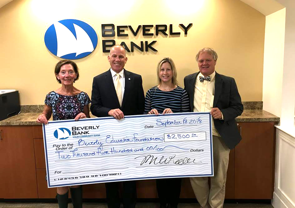 BEF accepts a generous $2,500 donation from Beverly Bank to support public education